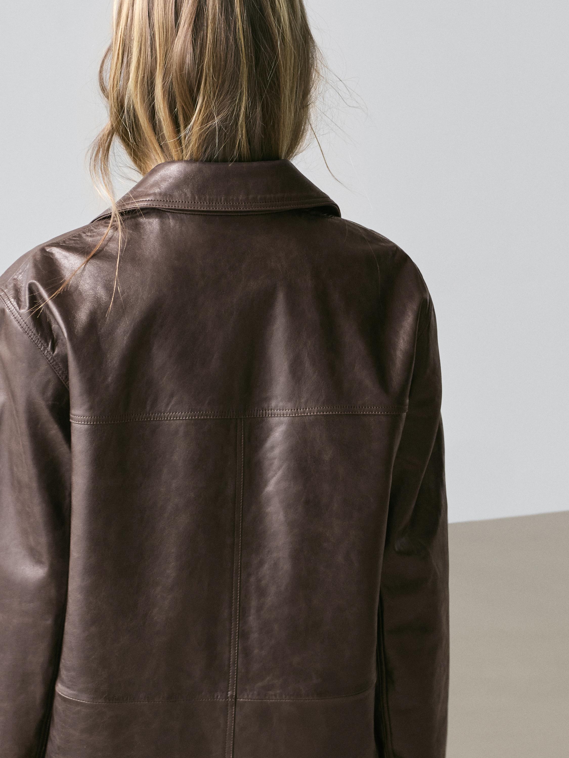 100% nappa leather blazer with buttons